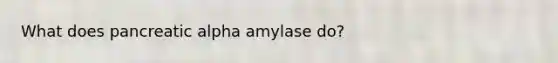 What does pancreatic alpha amylase do?