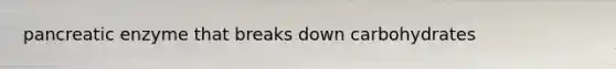 pancreatic enzyme that breaks down carbohydrates