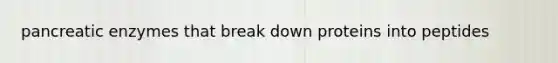 pancreatic enzymes that break down proteins into peptides