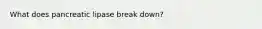 What does pancreatic lipase break down?