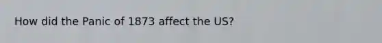 How did the Panic of 1873 affect the US?