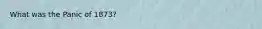What was the Panic of 1873?