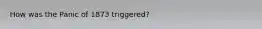 How was the Panic of 1873 triggered?