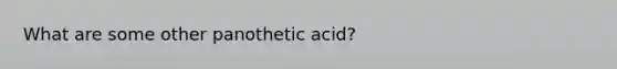 What are some other panothetic acid?