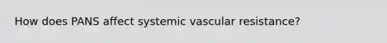 How does PANS affect systemic vascular resistance?