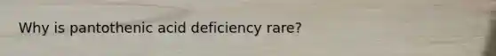 Why is pantothenic acid deficiency rare?