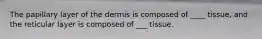 The papillary layer of the dermis is composed of ____ tissue, and the reticular layer is composed of ___ tissue.