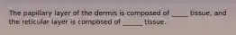 The papillary layer of the dermis is composed of _____ tissue, and the reticular layer is composed of ______ tissue.