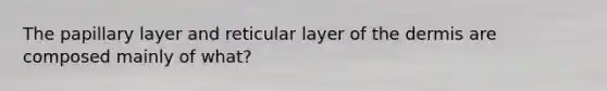 The papillary layer and reticular layer of the dermis are composed mainly of what?