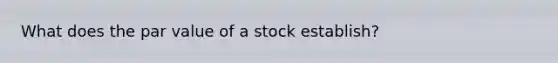 What does the par value of a stock establish?