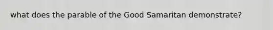 what does the parable of the Good Samaritan demonstrate?