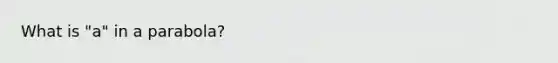 What is "a" in a parabola?