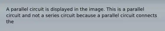 A parallel circuit is displayed in the image. This is a parallel circuit and not a series circuit because a parallel circuit connects the