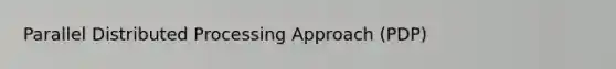 Parallel Distributed Processing Approach (PDP)