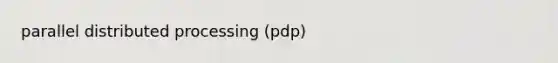 parallel distributed processing (pdp)