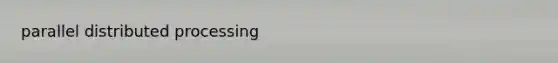 parallel distributed processing
