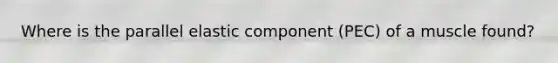 Where is the parallel elastic component (PEC) of a muscle found?