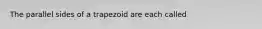 The parallel sides of a trapezoid are each called