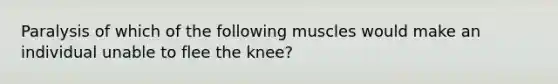 Paralysis of which of the following muscles would make an individual unable to flee the knee?