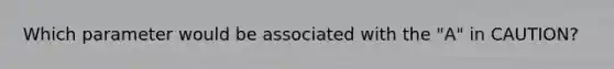 Which parameter would be associated with the "A" in CAUTION?