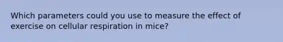 Which parameters could you use to measure the effect of exercise on cellular respiration in mice?