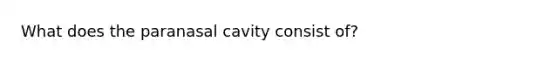 What does the paranasal cavity consist of?