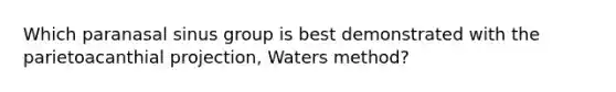 Which paranasal sinus group is best demonstrated with the parietoacanthial projection, Waters method?