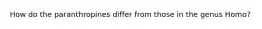 How do the paranthropines differ from those in the genus Homo?
