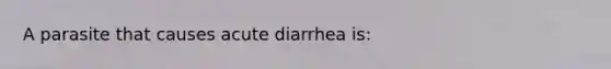 A parasite that causes acute diarrhea is: