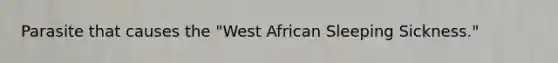 Parasite that causes the "West African Sleeping Sickness."