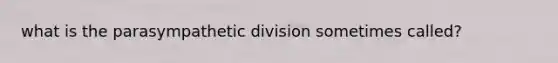what is the parasympathetic division sometimes called?