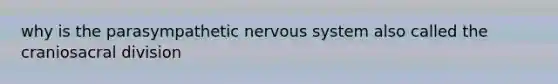 why is the parasympathetic nervous system also called the craniosacral division