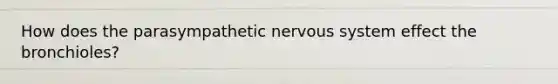 How does the parasympathetic nervous system effect the bronchioles?