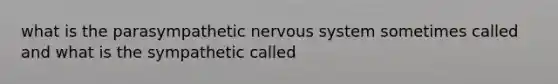 what is the parasympathetic nervous system sometimes called and what is the sympathetic called