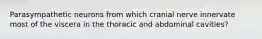 Parasympathetic neurons from which cranial nerve innervate most of the viscera in the thoracic and abdominal cavities?