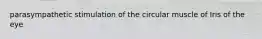 parasympathetic stimulation of the circular muscle of Iris of the eye