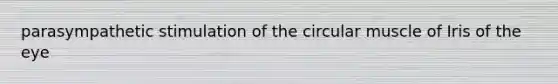 parasympathetic stimulation of the circular muscle of Iris of the eye