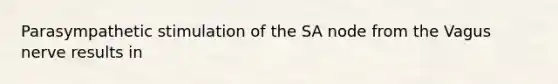 Parasympathetic stimulation of the SA node from the Vagus nerve results in