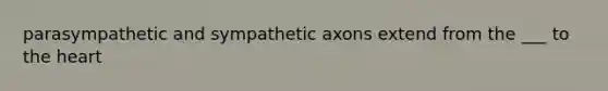 parasympathetic and sympathetic axons extend from the ___ to the heart