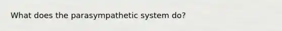 What does the parasympathetic system do?