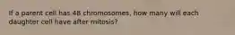 If a parent cell has 48 chromosomes, how many will each daughter cell have after mitosis?