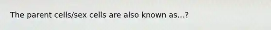 The parent cells/sex cells are also known as...?