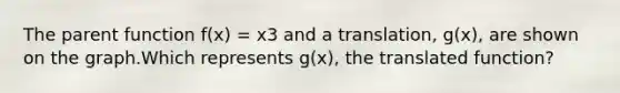 The parent function f(x) = x3 and a translation, g(x), are shown on the graph.Which represents g(x), the translated function?