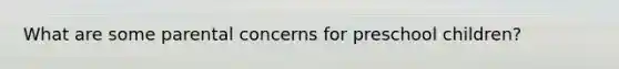 What are some parental concerns for preschool children?