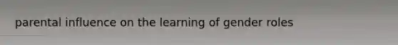 parental influence on the learning of gender roles