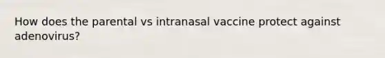 How does the parental vs intranasal vaccine protect against adenovirus?