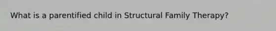 What is a parentified child in Structural Family Therapy?