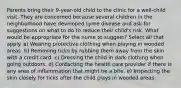 Parents bring their 9-year-old child to the clinic for a well-child visit. They are concerned because several children in the neighborhood have developed Lyme disease and ask for suggestions on what to do to reduce their child's risk. What would be appropriate for the nurse to suggest? Select all that apply. a) Wearing protective clothing when playing in wooded areas. b) Removing ticks by rubbing them away from the skin with a credit card. c) Dressing the child in dark clothing when going outdoors. d) Contacting the health care provider if there is any area of inflammation that might be a bite. e) Inspecting the skin closely for ticks after the child plays in wooded areas.