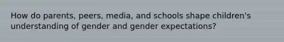 How do parents, peers, media, and schools shape children's understanding of gender and gender expectations?