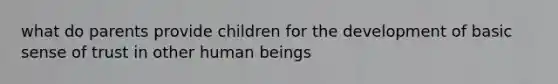 what do parents provide children for the development of basic sense of trust in other human beings